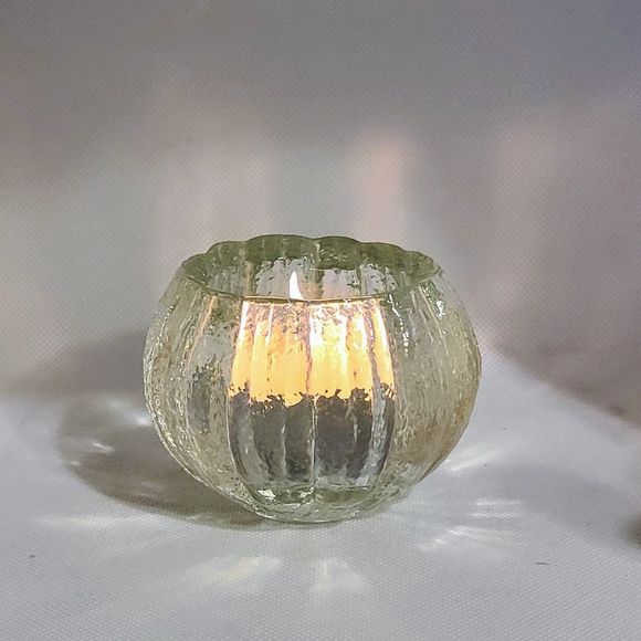 Avon Vintage 1982 Harvest Glow Candle Holder Heavy Glass Pumpkin with Lid - Picture 11 of 12
